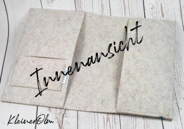 U-Heft-Hülle bestickt mit Elefant mit Krone bestickt - individualisierbar