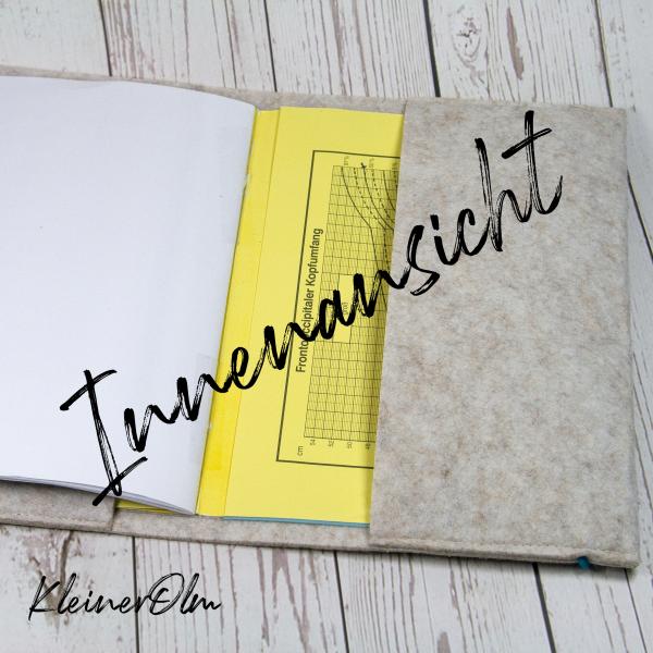 U-Heft-Hülle bestickt mit coolem Panda mit Luftballon - individualisierbar