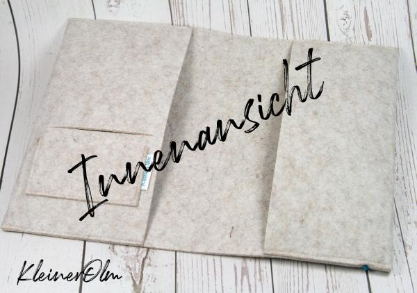 U-Heft-Hülle bestickt mit coolem Panda mit Luftballon - individualisierbar